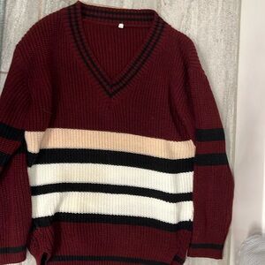 Cranberry V Neck Sweater